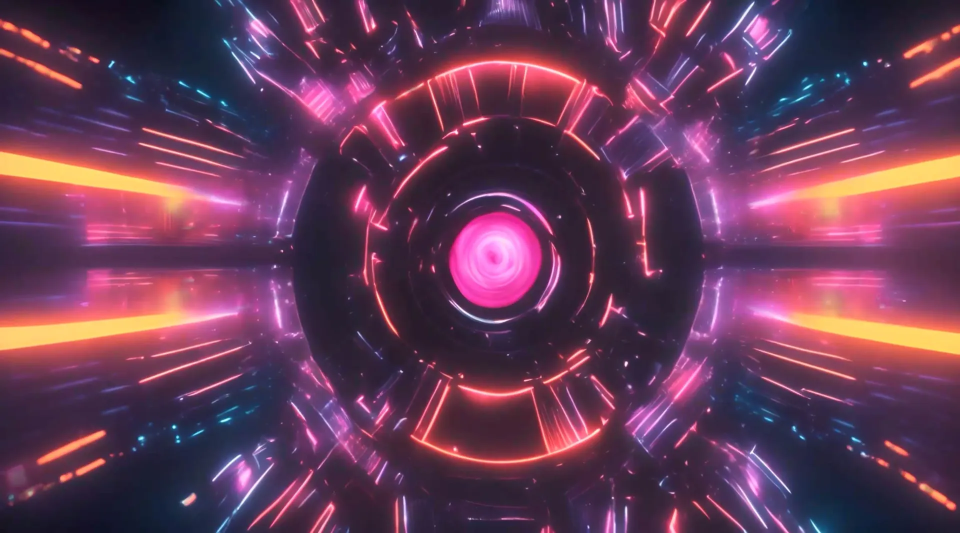 Futuristic Neon Light Tunnel Motion Video